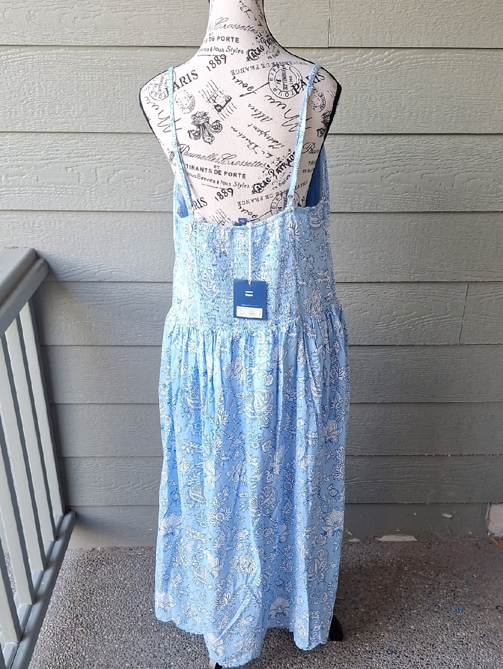 NWT Roller Rabbit x Target Blue & White Floral Basque Waist Midi Maxi Dress XXL - Picture 8 of 15
